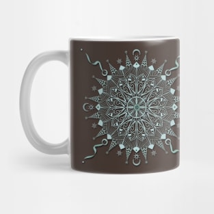 Aqua Leaf Mandala Mug